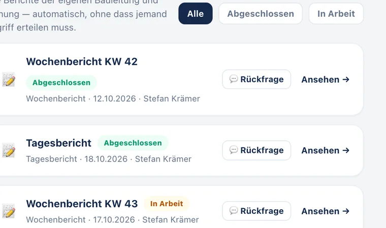 Bildschirmfoto BauDock