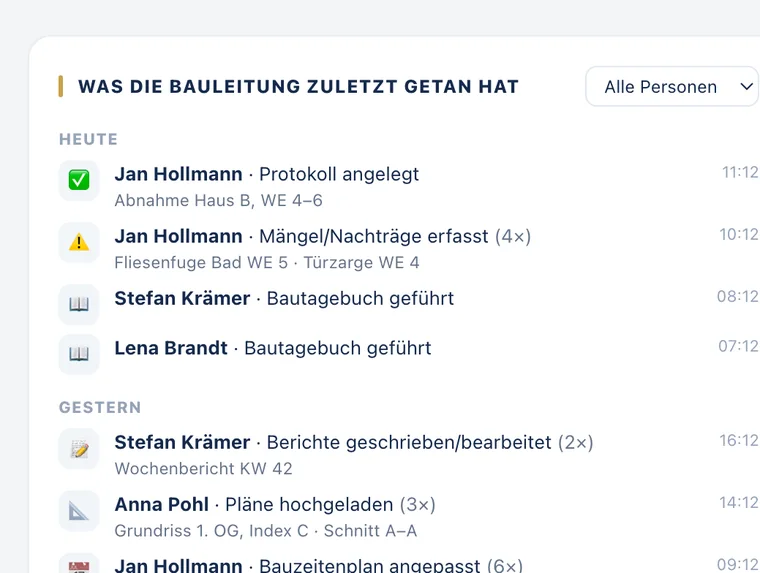 Bildschirmfoto BauDock